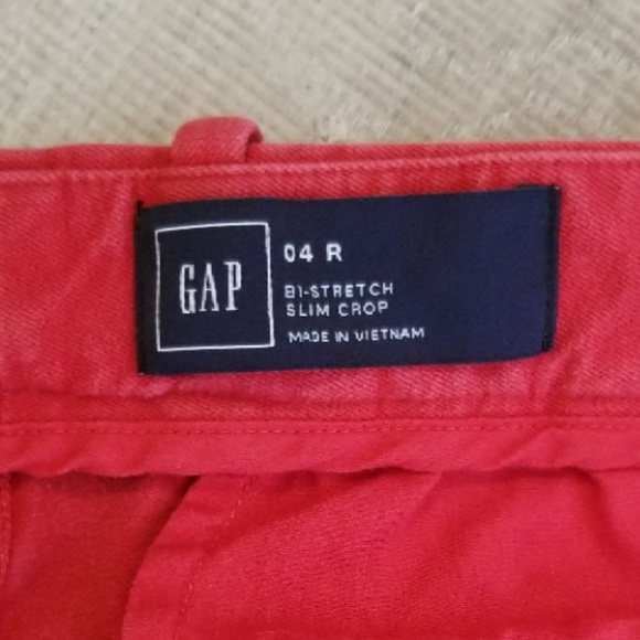 GAP - Red Bi-Stretch Slim Crop Pants Trousers - Picture 4 of 6